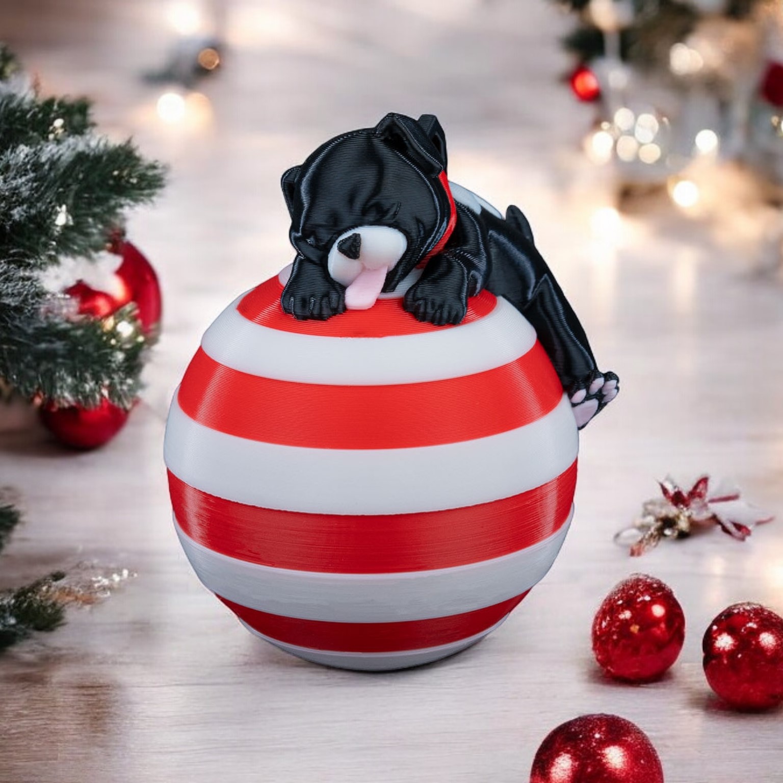 Sleeping Dog Christmas Ornament